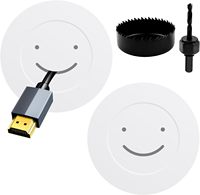 Kit de gestion de câbles TV électrique domestique en plastique de haute qualité avec logo personnalisé, support mural, dissimulateur de fils motif visage souriant, perceuse à trous