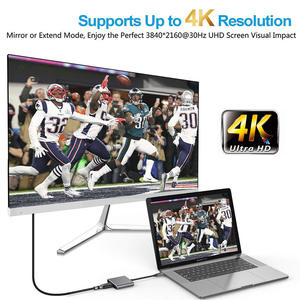 Adaptateur Hub Type-C 3-en-1 Colusi 4K Multi-Ports USB 3.0 Plaqué Or avec Câbles Audio/Vidéo HDTV et Microphone à Gaine PVC - Product Image 3