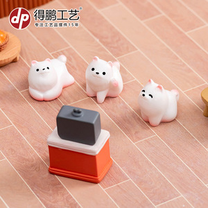 Figura de cachorro samoyedo, decoración de resina en miniatura para casa de muñecas, adorno de escritorio - Product Image 5