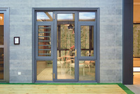 Fenêtres et portes en aluminium à profil mince en alliage d'aluminium noir à fort impact résistant aux ouragans Fenêtre et porte à battants