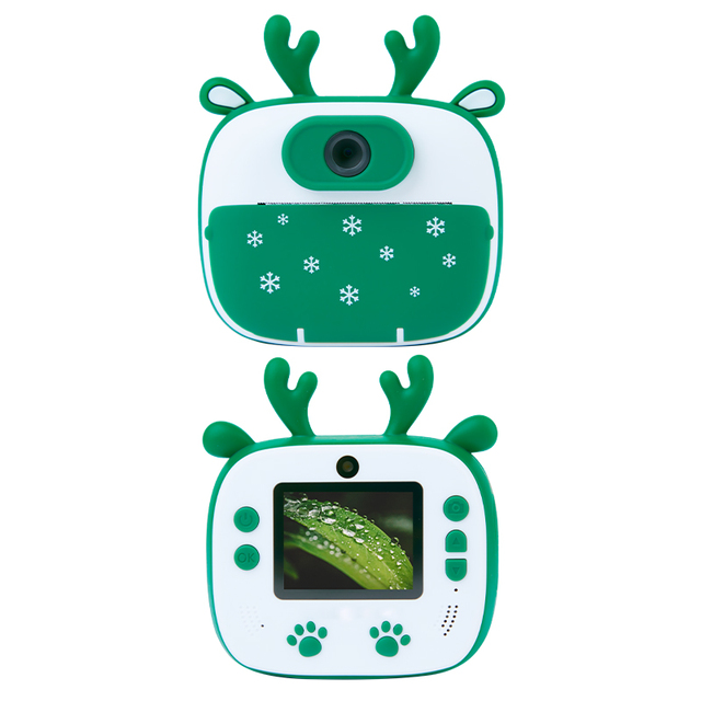2.0 IPS Screen Kids Printer Instant Camera Dual Lens Cute Cartoon Label Printer Kids Toy