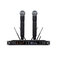 Microphone sans fil professionnel haut de gamme True Diversity un-vers-deux, micro dynamique U-band A-600, ensemble avec alimentation externe pour rack