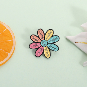 Eres amado esmalte Pin <span class=keywords><strong>cita</strong></span> motivacional flor broche solapa insignia joyería regalo para amigos y niños - Product Image 2
