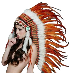 Coiffe de plumes de showgirl indienne en gros plumes de queue de coq pour Costume de carnaval de Noël - Product Image 2