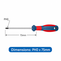 Tournevis Phillips professionnel PH0 x 75 mm avec manche bicolore
