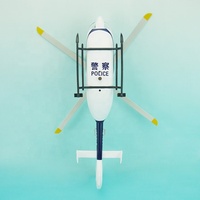 EC-135 1/24 42cm Modèle d'hélicoptère drone personnalisable en résine/ABS bleu et blanc, fait main, avec fonctionnalités de simulation, idéal pour les cadeaux d'affaires