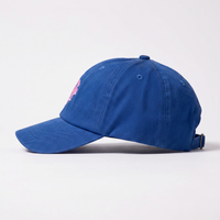 Gorras de Béisbol Azules con Logotipo Bordado de 6 Paneles, Personalizadas OEM, de Algodón, Sin Estructura, Estilo Dad Hat