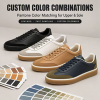Sneakers plateforme chunky personnalisées avec logo pour hommes/femmes, dessus en cuir véritable, semelle intermédiaire en EVA, maille respirante, fermeture à lacets
