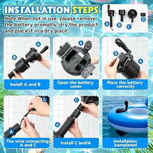 Lettino Gonfiabile Motorizzato per Piscina <span class=keywords><strong>in</strong></span> PVC Premium, Galleggiante Elettrico Pieghevole per Viaggi <span class=keywords><strong>in</strong></span> Famiglia e Tempo Libero all'Aperto - Product Image 3
