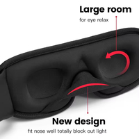 Masque de sommeil 3D respirant et ergonomique avec bouchons d'oreilles, bandeau occultant réglable pour la nuit, les voyages et la sieste