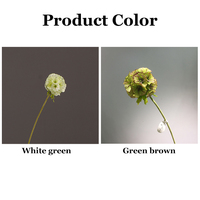 Haute qualité tige unique soie artificielle vert Scabiosa graine gousse fleur vraie touche maison mariage décor Graduation noël