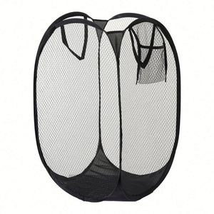 Mesh Popup Hamper Foldable Laundry Extra Large Capacity <b>Collapsible</b> Clothing <b>Storage</b> Basket With Handles Gift - Product Image 4