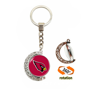 Vente en gros <span class=keywords><strong>NFL</strong></span> Football Team Time Porte-clés avec pierres précieuses Double face Time Stone Crescent Porte-clés avec logo personnalisé Porte-clés en métal - Product Image 4