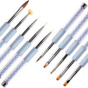 Pinceau liner en nylon pour nail art UV, avec virole sertie, pour la sculpture de pétales et la peinture de cristaux - Product Image 2