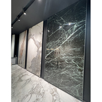 Dalles de Porcelaine Grand Format 3200*1600MM, Design Populaire Aspect Marbre, Pierres Frittées Ultra Brillantes pour Murs et Revêtements de Sol
