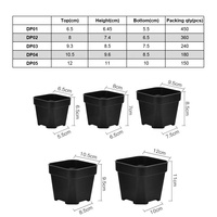 Pot de fleurs carré super épais en plastique blanc et noir pour plantes succulentes et bonsaïs, léger et tendance