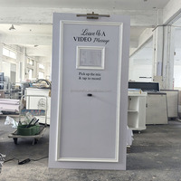 JINDA Accessoires de fête Panneau de toile de fond blanc pour cabine vidéo, cabine téléphonique, type livre d'or audio de mariage, pour laisser des messages, avec micro