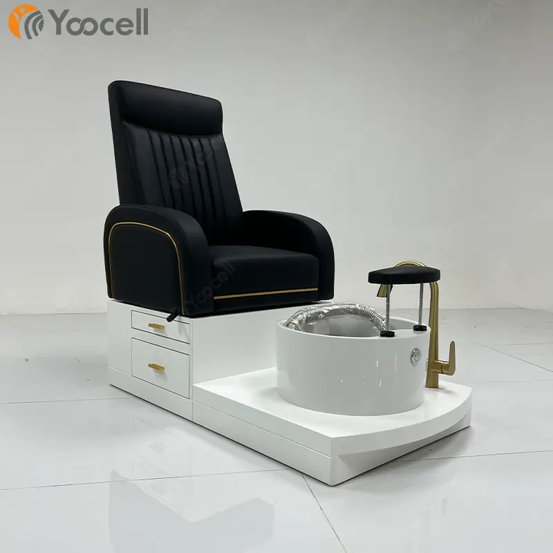 Yoocell เก้าอี้สำหรับร้านทำเล็บเท้าเก้าอี้นวดเท้าแบบพกพาไม่มีท่อเฟอร์นิเจอร์สำหรับร้านทำเล็บ