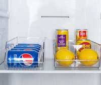 Offre Spéciale empilable Transparent PET réfrigérateur organisateur bacs Pop Soda peut distributeur clair boisson support de stockage pour réfrigérateur