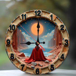 Round Wooden Wall <b>Clock</b> 25x25Cm Large Numbers Silent Home Decor <b>Clock</b> - Product Image 2