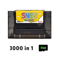 Cartouche de jeu rétro SFC Flash Cart / Super Drive (puce tout-en-un) compatible SNES en plastique avec carte 8 Go incluse
