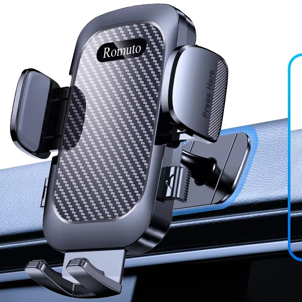 Romuto 2025 Strongest Suction Adjustable Height ABS Car Phone Holder Mount Dashboard/Windshield/Vent for Garmin GPS Mobile