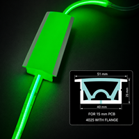 Diffuseur en tube de silicone pour bande LED 4025 avec bride de 15 mm, profil d'éclairage linéaire encastré pour PCB