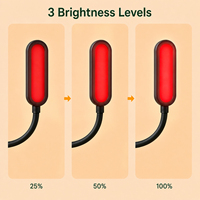 Lampe de chevet moderne rechargeable à clipser avec 7 LED et 3 niveaux de luminosité pour la lecture nocturne