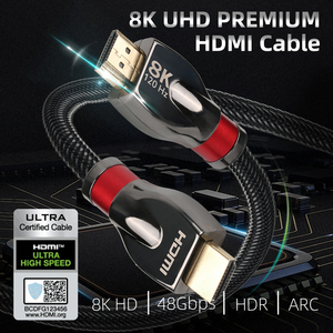 <span class=keywords><strong>Câble</strong></span> <span class=keywords><strong>Hdmi</strong></span> 2.1 pour vidéo Hd 4K 3D, tressé, haute vitesse, pour PS4, 8K 60Hz, plaqué or, pour lecteur multimédia - Product Image 2