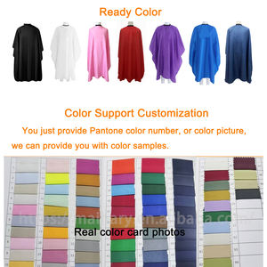 Barbiere negozio parrucchiere grembiuli taglio capelli <span class=keywords><strong>mantella</strong></span> in poliestere impermeabile cotone asciugamano colore <span class=keywords><strong>verde</strong></span> mantello per parrucchieri con Logo - Product Image 6