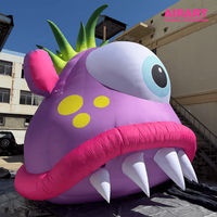 Ensemble de monstres gonflables géants d'Halloween de 5 m, tête de monstre gonflable avec grande main à griffes, accessoire de monstre de dessin animé gonflable personnalisé
