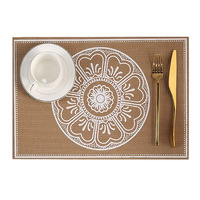 Sets de table rectangulaires en jute imprimé, style bohème, tissés, résistants aux hautes températures