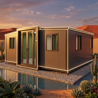 Maison conteneur modulaire extensible moderne, 3 chambres, aménagement personnalisé, livraison en kit, hôtel-resort Oasis du Désert