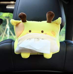 Caja de pañuelos de felpa personalizada, creativa y linda, con diseño de león y pingüino, para colgar en el coche, juguetes de peluche para el respaldo del asiento del coche. - Product Image 3