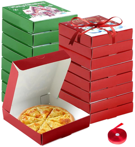 Tùy Chỉnh Giáng Sinh Mini Vuông Tông Bánh Pizza Hộp Tái Sử Dụng Và Khóa Góc Tráng Kraft Hộp Số Lượng Lớn Với Vật Liệu Tái Chế - Product Image 1