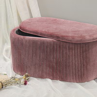 HStex grand velours canapé simple meubles canapé pouf pied tabouret avec rangement chambre chambre rose poufs banc