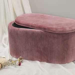 HStex grand velours <span class=keywords><strong>canapé</strong></span> simple meubles <span class=keywords><strong>canapé</strong></span> <span class=keywords><strong>pouf</strong></span> pied tabouret avec rangement chambre chambre rose poufs banc - Product Image 2