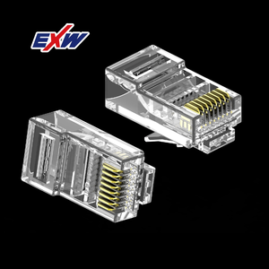 Litzen draht RJ45-Stecker Cat5e 8 P8C UTP-Anschluss Vergoldet für Ethernet-LAN-Kabel UL94-V2 - Product Image 1