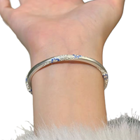 Bracelet en émail de style chinois en forme de gourde, motif floral tendance, en cuivre plaqué argent, empilable, décontracté, unisexe, cadeau, bijoux