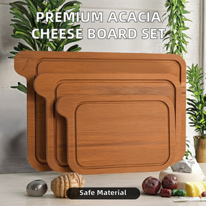 Tabla de Cortar Rectangular de Madera de Acacia, Tabla para Servir Ensaladas, Hecha a Mano, de Alta Calidad, Tamaño Personalizado, para Uso Doméstico - Product Image 2