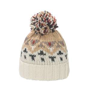Bán Buôn Unisex Mùa Đông Beanies Jacquard Pom Pom Mới Biểu Tượng Tùy Chỉnh Dệt Kim Dày Sợi Dây Thừng Ấm Cổ Điển Hat Cho Bãi Biển Kinh Doanh Du Lịch - Product Image 2