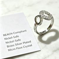 Bagues en laiton plaqué platine, pierres étincelantes élégantes pour les fêtes d'anniversaire, les mariages, les anniversaires de mariage, bijoux de mode, cadeaux