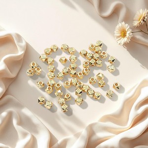 Perles carrées plaquées or à coupe diamant 4 mm pour accessoires de bijoux DIY - Guangzhou Lisheng Jewelry Store - Product Image 3