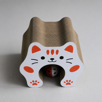 YAOYUE Griffoir pour chat accordéon, grand tunnel en carton ondulé avec panneaux d'extrémité en forme de visage de chat, fabriqué en Chine