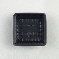 Barquettes alimentaires jetables en plastique PP noir de forme rectangulaire pour légumes, fruits, collations, nouilles, salades, sandwichs