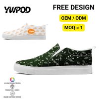 Mocassins en toile à imprimé floral personnalisé OEM/ODM, baskets à enfiler pour hommes et femmes, rehaussantes, confortables, toutes saisons, doublure en maille