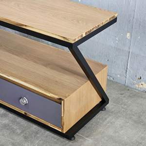 Table de chevet à deux niveaux, meuble en métal, structure en métal, MDF, personnalisable, design moderne minimaliste, conception à 2 niveaux, OEM/ODM - Product Image 2