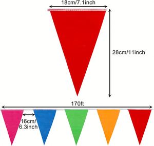 Factory Custom <b>Bunting</b> <b>Flags</b> Colorful Triangle Rectangle String Banner for Festival Birthday Party Celebration Home Decoration - Product Image 5