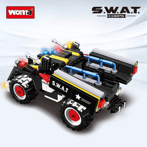 WOMA JUGUETES Venta al por mayor personalizar SWAT Asalto vehículo policía coche arma plástico bloques de construcción ladrillos juguetes conjunto para niños - Product Image 2