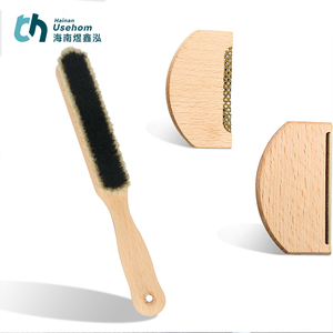 Fedora Hat Brush Lint Remover Duster Brosses pour chapeaux en <span class=keywords><strong>feutre</strong></span> Crin de cheval (<span class=keywords><strong>noir</strong></span>) Brosse en bois - Product Image 2